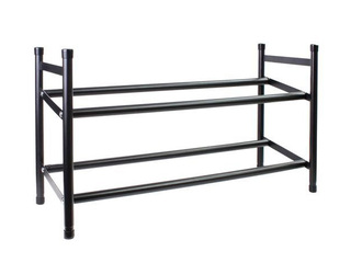 Полка для обуви Toro, раздвижная, металлическая, чёрная, 63-110x34.5см