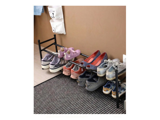 Apavu plaukts Toro, izvelkams, metāla, sudrabots, 63-110x34.5cm