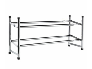 Shoe rack Toro, extendable, metal, silver, 63-110x34.5cm