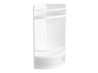 Bathroom shelf Tatay, corner design, with drawer, white