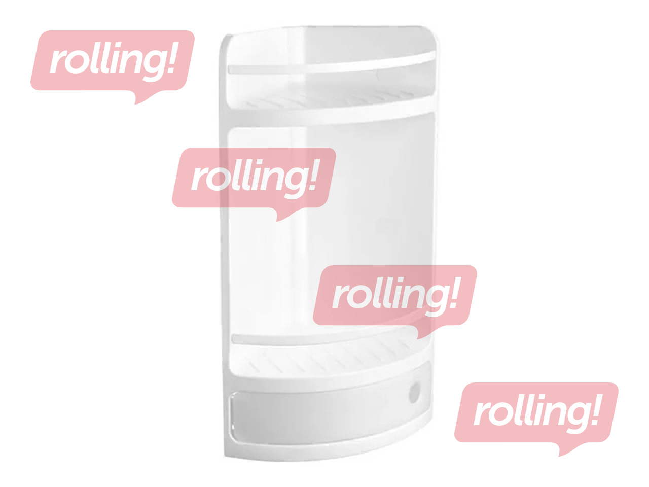 Vannas istabas plaukts Tatay, stūra, ar atvilkni, balts, 20x20x50cm