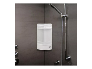 Vannas istabas plaukts Tatay, stūra, ar atvilkni, balts, 20x20x50cm