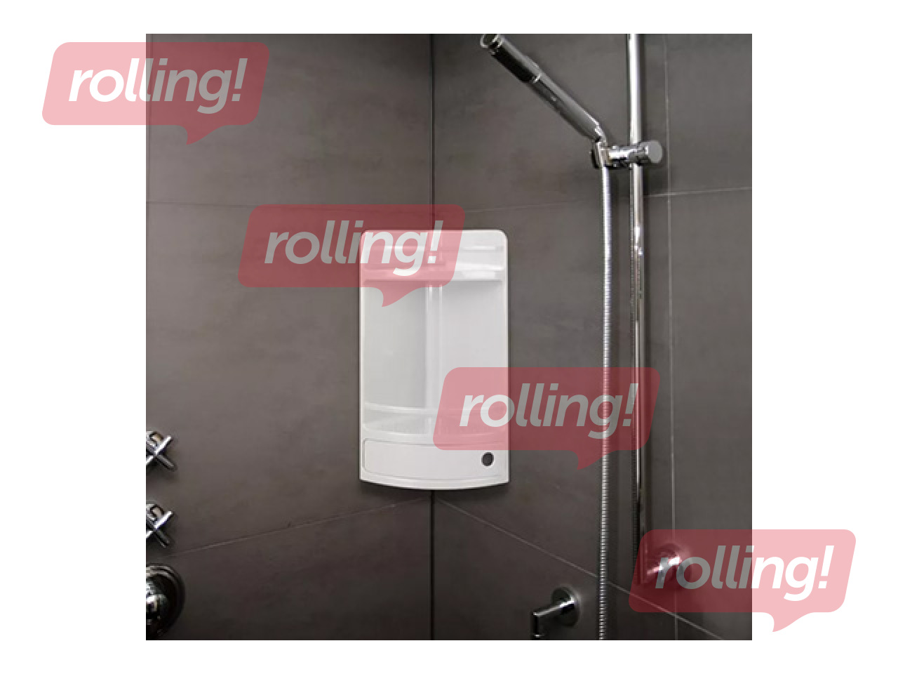 Vannas istabas plaukts Tatay, stūra, ar atvilkni, balts, 20x20x50cm