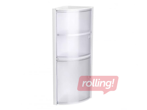 Полка для ванной комнаты Tatay, угловая, с прозрачными дверцами, белая