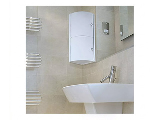 Vannas istabas skapītis Tatay, stūra, ar durtiņām, balts, 20x20x62.5cm