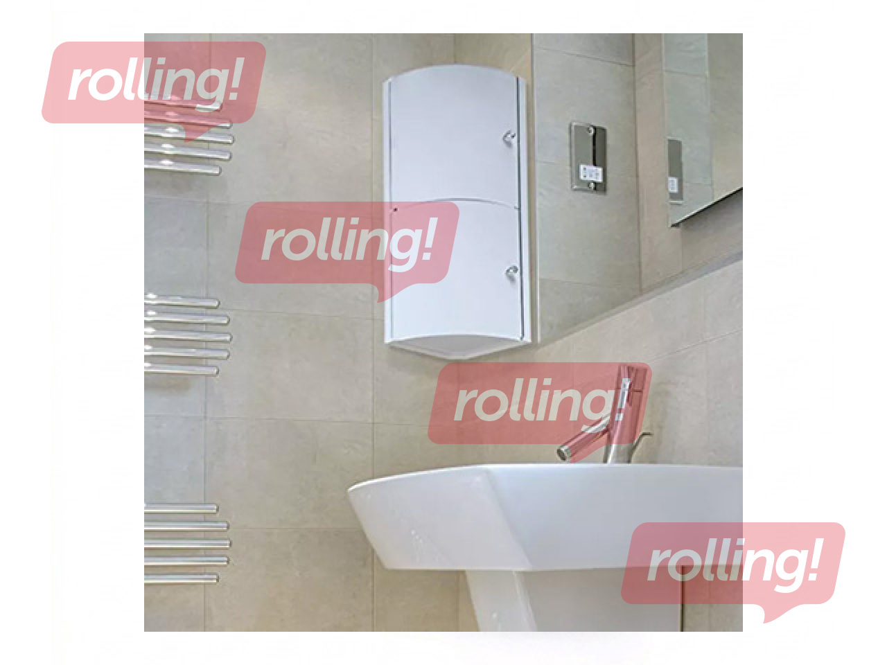 Vannas istabas skapītis Tatay, stūra, ar durtiņām, balts, 20x20x62.5cm