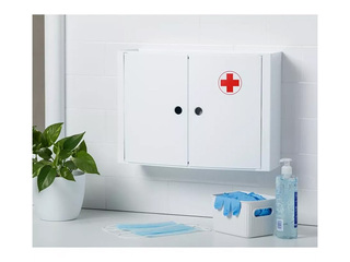 Pirmās palīdzības skapītis Tatay,ar durtiņām, balts, 46x15.5x32cm