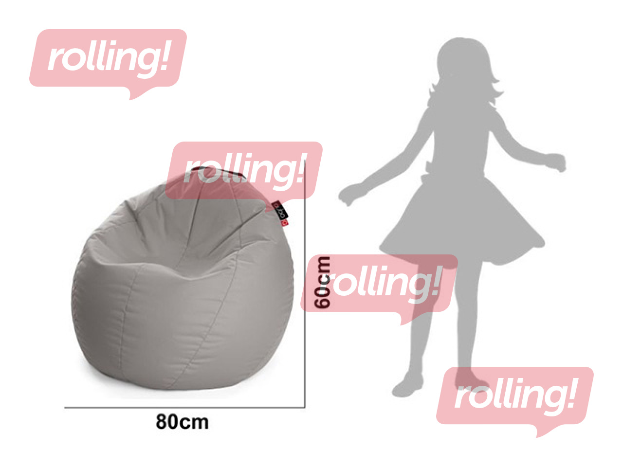 Кресло-мешок Qubo Comfort 80 Серый (Pebble), Pop Fit