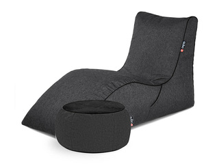 Кресло-мешок с сидячим столиком Qubo Combo Lounger + Just Table + Just Top Black, Ebony Mesh Fit