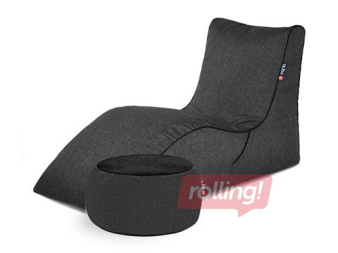 Sēžammais ar sēžamgaldu Qubo Combo Lounger + Just Table + Just Top Black, Ebony Mesh Fit