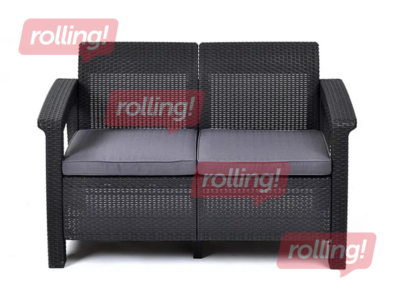 Dārza dīvāns Keter Corfu, Love Seat, divvietīgs, pelēks