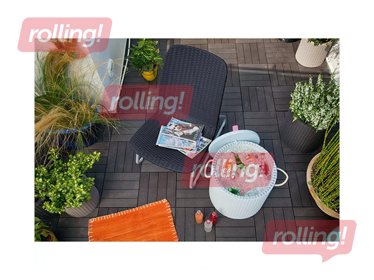 Dārza mēbeļu komplekts Keter Rio, Patio Set, pelēks
