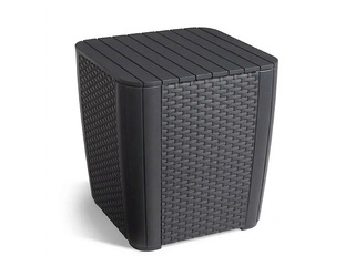 Garden table, storage box Keter Luzon, Flat Wicker, grey