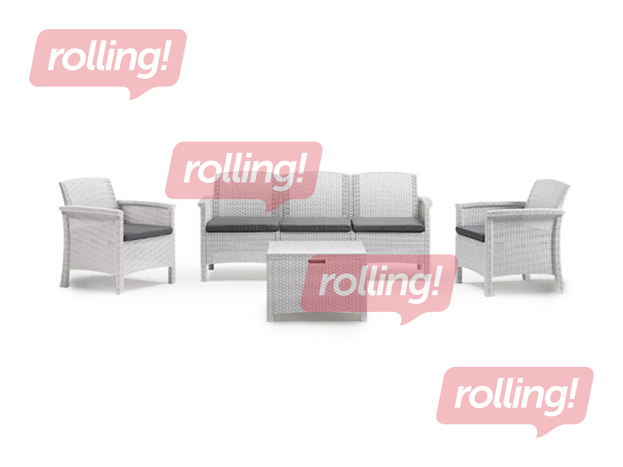 Dārza mēbeļu komplekts Bica Set Venezia 3, balts