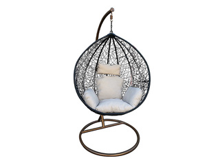 Hanging chair Domoletti Cone, white, black, gold