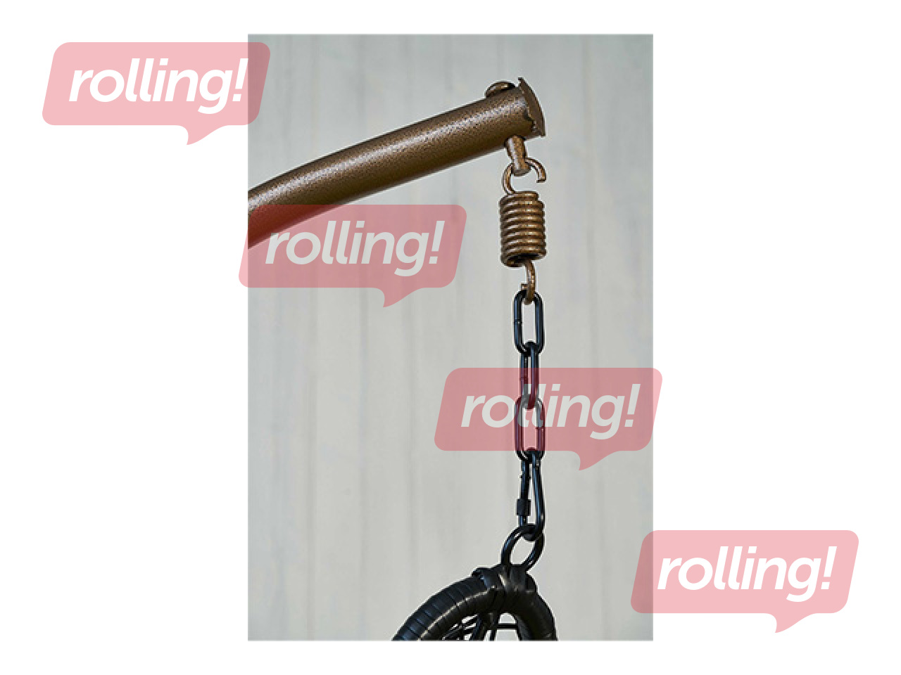 Piekaramais šūpuļkrēsls Domoletti Simple, tērauda rāmis, melns, zaļš spilvens