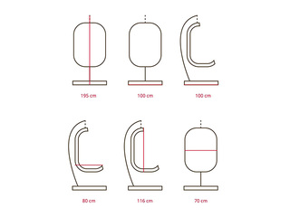 Piekaramais šūpuļkrēsls Domoletti Simple, tērauda rāmis, melns, zaļš spilvens