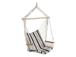 Piekaramais šūpuļkrēsls Hip, strīpains, balts, zils