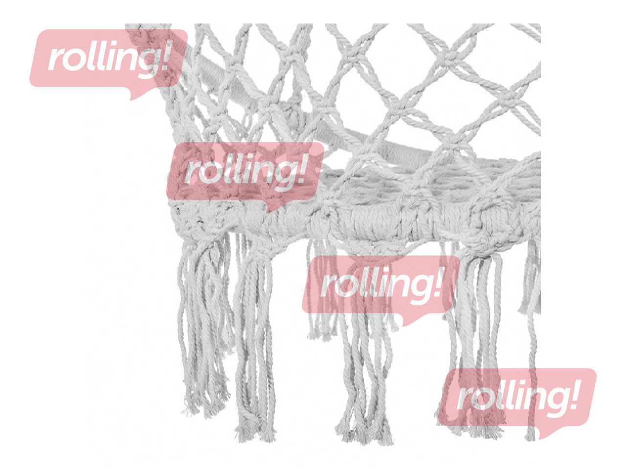 Hanging chair Springos, with fringes, grey