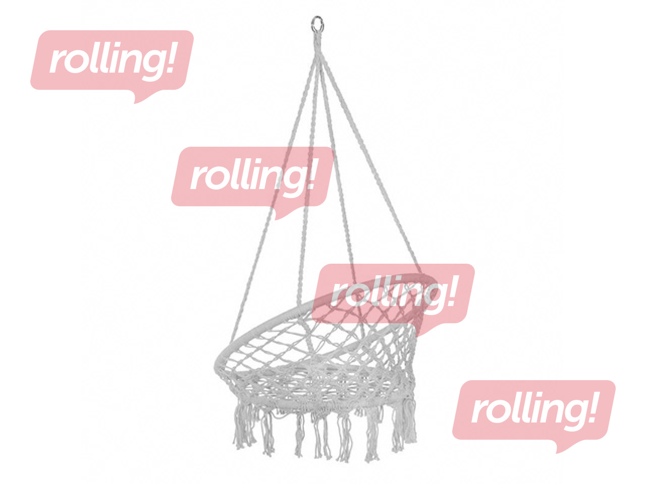 Piekaramais šūpuļkrēsls Springos, ar bārkstīm, pelēks