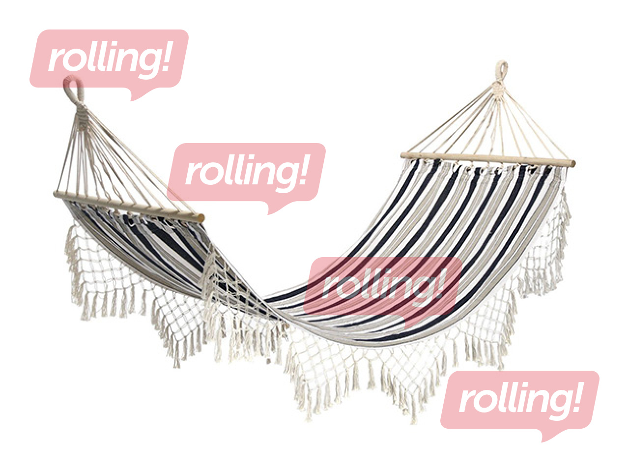 Hammock Romance, blue, striped, 190×100cm