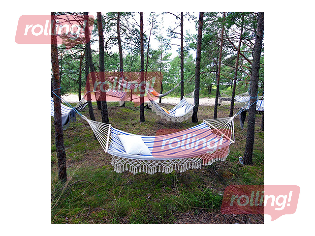 Hammock Romance, blue, striped, 190×100cm