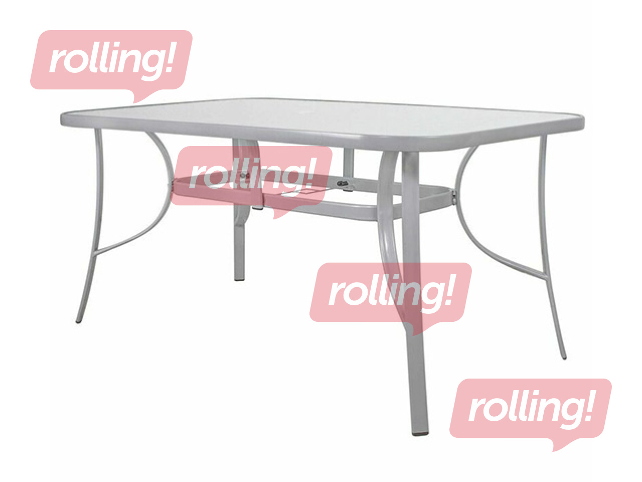 Dārza galds Springos, balts, 150x90cm