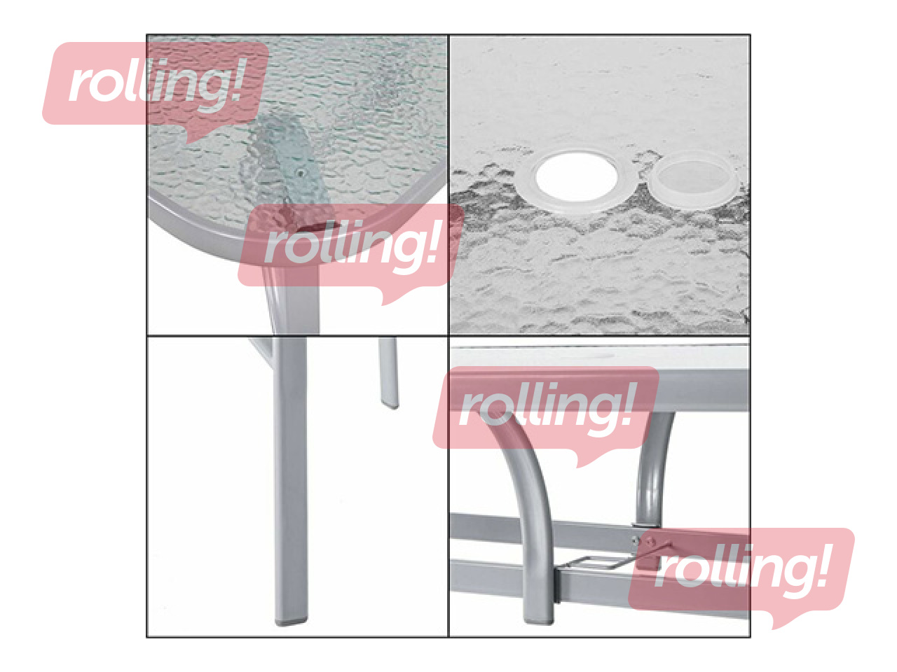 Dārza galds Springos, balts, 150x90cm
