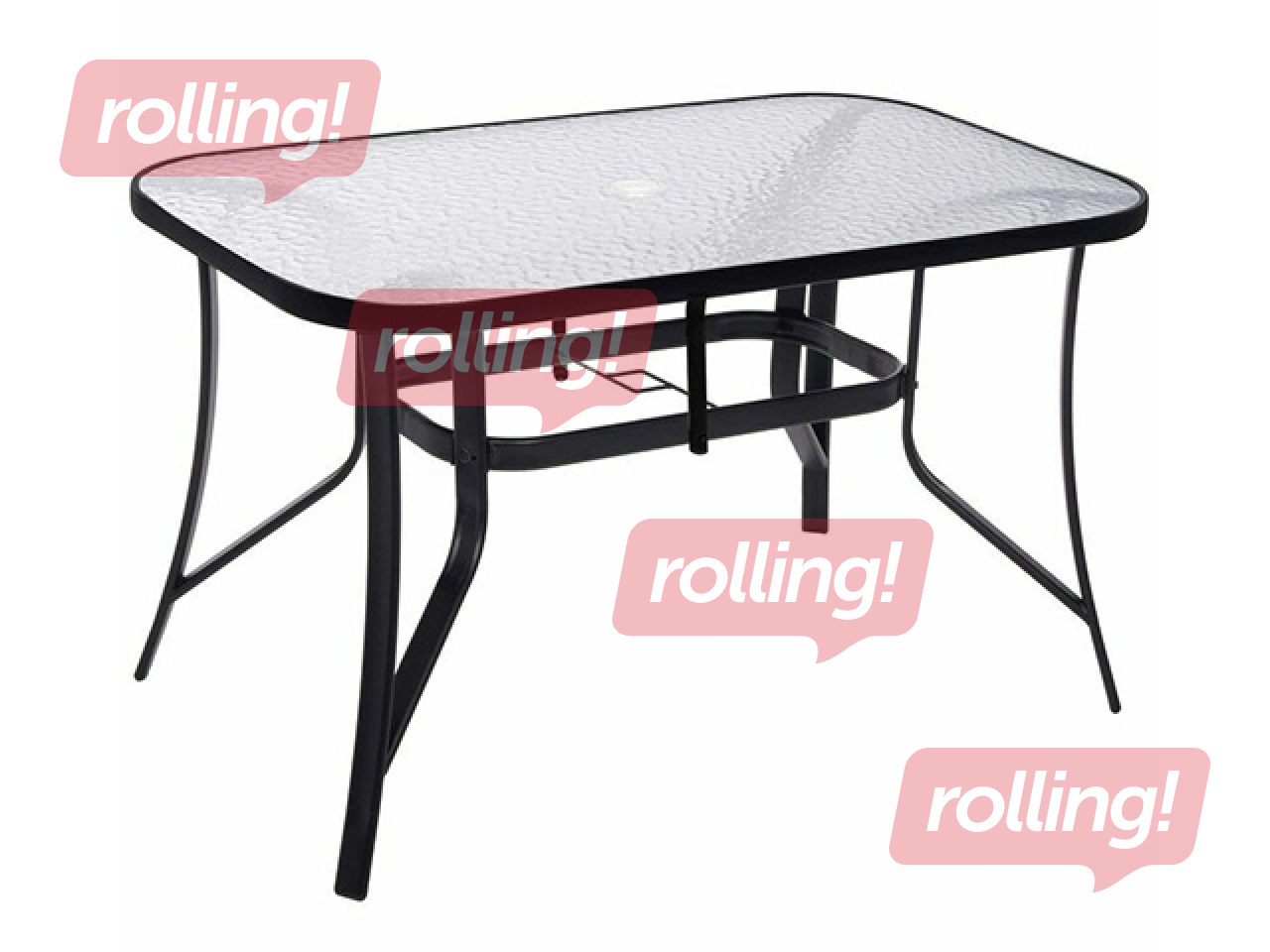 Garden table Springos, black, 150x90cm