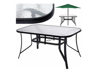 Garden table Springos, black, 150x90cm