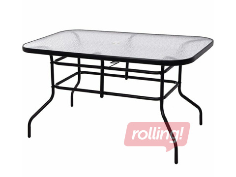 Garden table Springos, black, 120x70cm