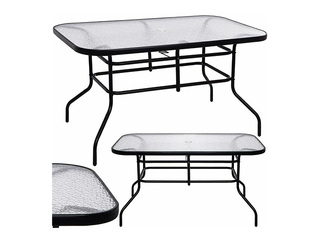 Garden table Springos, black, 120x70cm