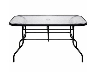 Garden table Springos, black, 120x70cm