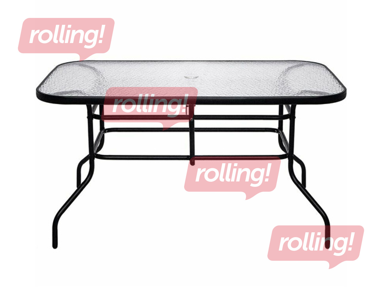 Garden table Springos, black, 120x70cm