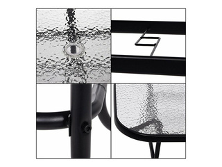 Garden table Springos, black, 120x70cm