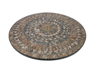 Galds Mosaic, metāla, melns, brūns, Ø90x70cm