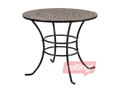 Laud Mosaic, metallist, must, pruun, Ø90x70cm
