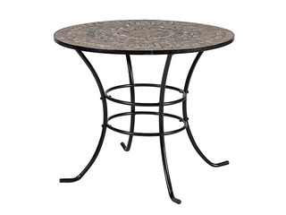 Table Mosaic, metal, black, brown, Ø90x70cm