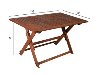 Galds Modena, saliekams, meranti koka, 135x80x74cm