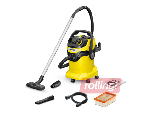 Putekļu sūcējs Kärcher WD 6 slapjai un sausai uzkopšanai, dzeltens