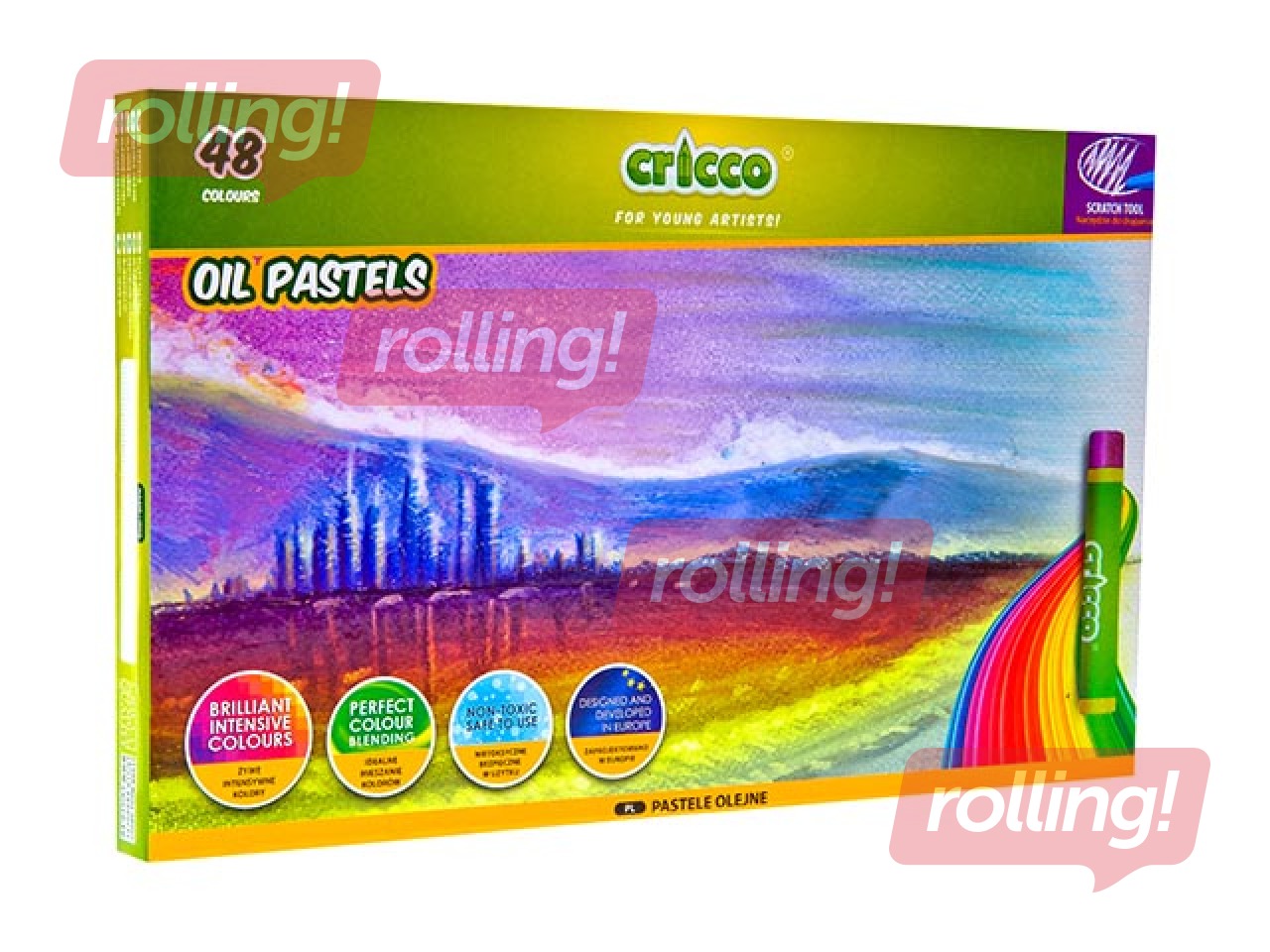 Eļļas krītiņi Oil Pastels Cricco, 48 krāsas