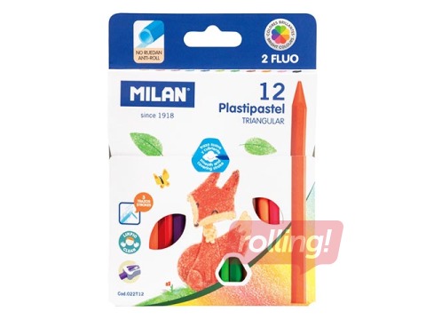 Plastipastel Milan, triangular, 12 colours