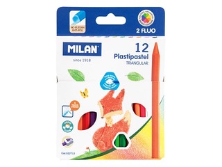 Plastipastel Milan, triangular, 12 colours