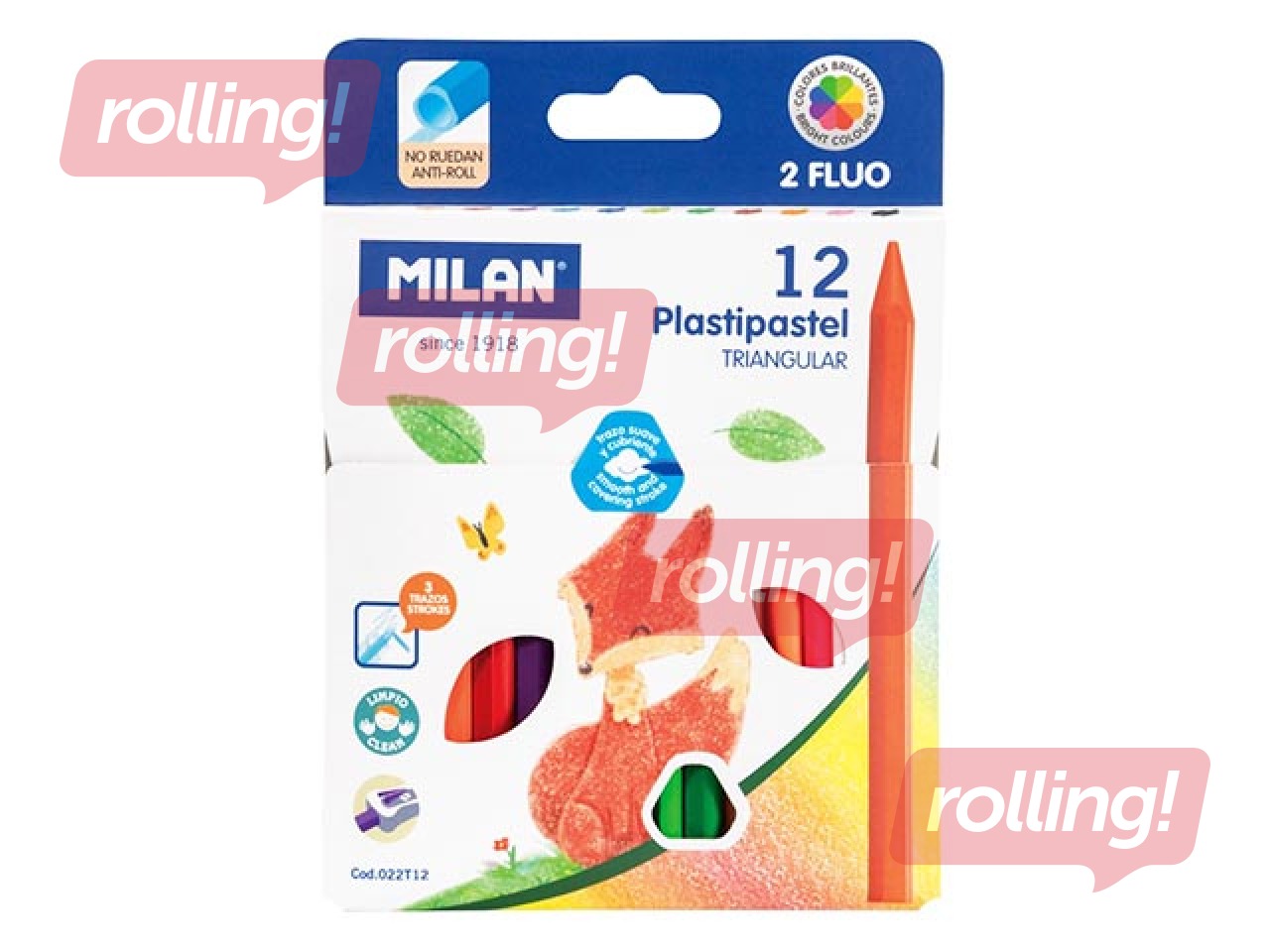 Plastipastel Milan, triangular, 12 colours