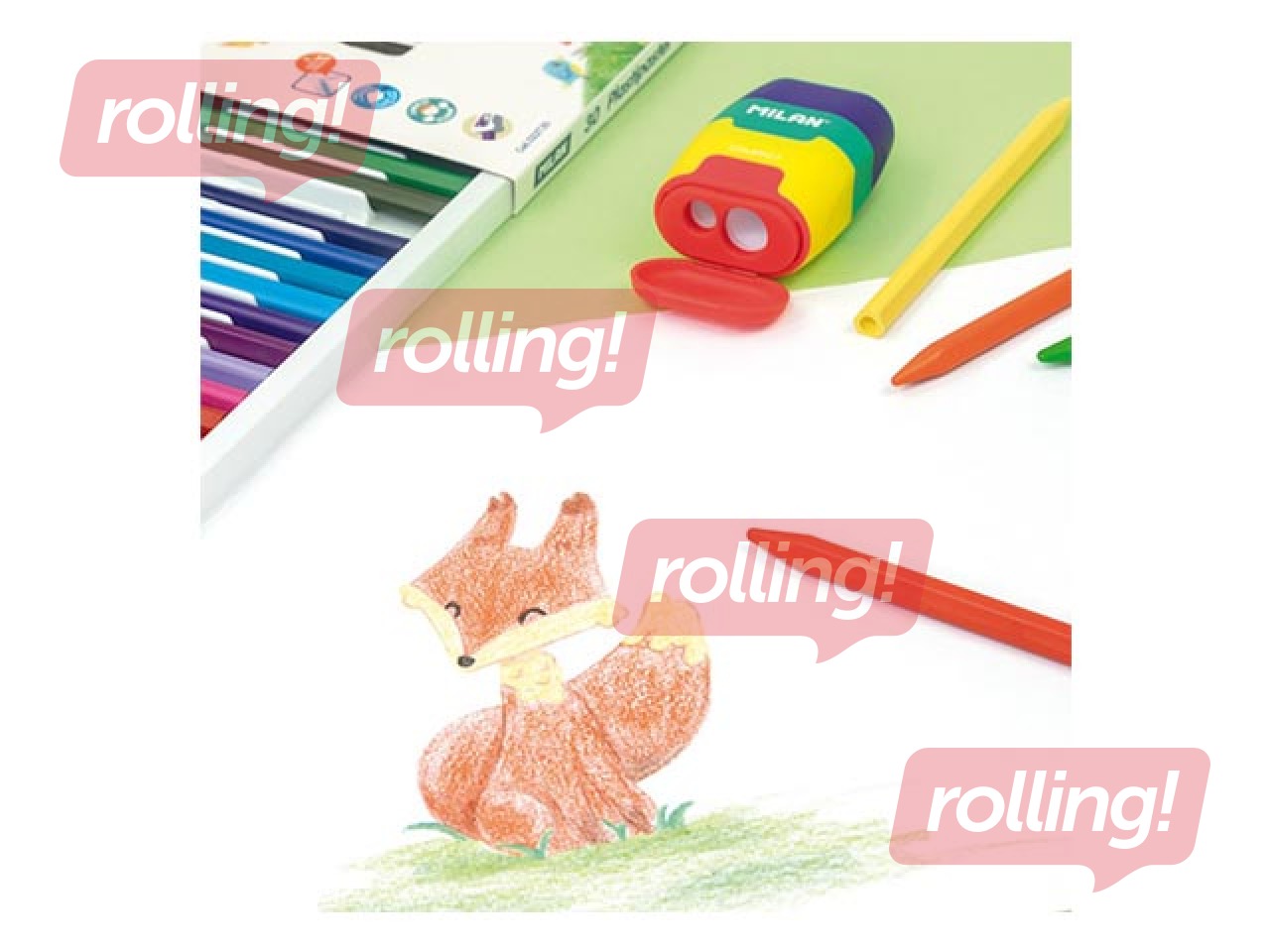 Vaska krītiņi Milan Plastipastel, 12 krāsas