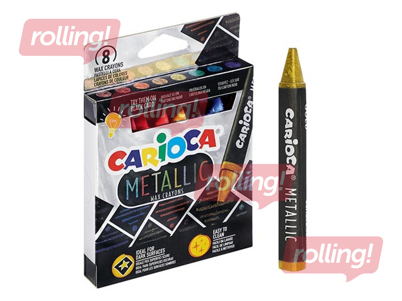 Vaska krītiņi Carioca, 8 metāliskas krāsas