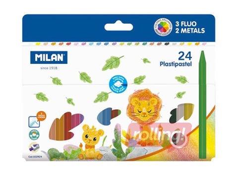 Plastipastel Milan, round, 24 colours