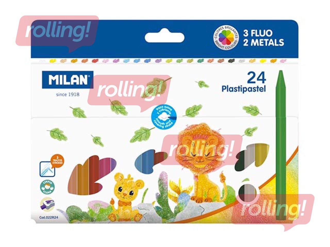 Восковые мелки Milan Plastipastel, 24 цвета