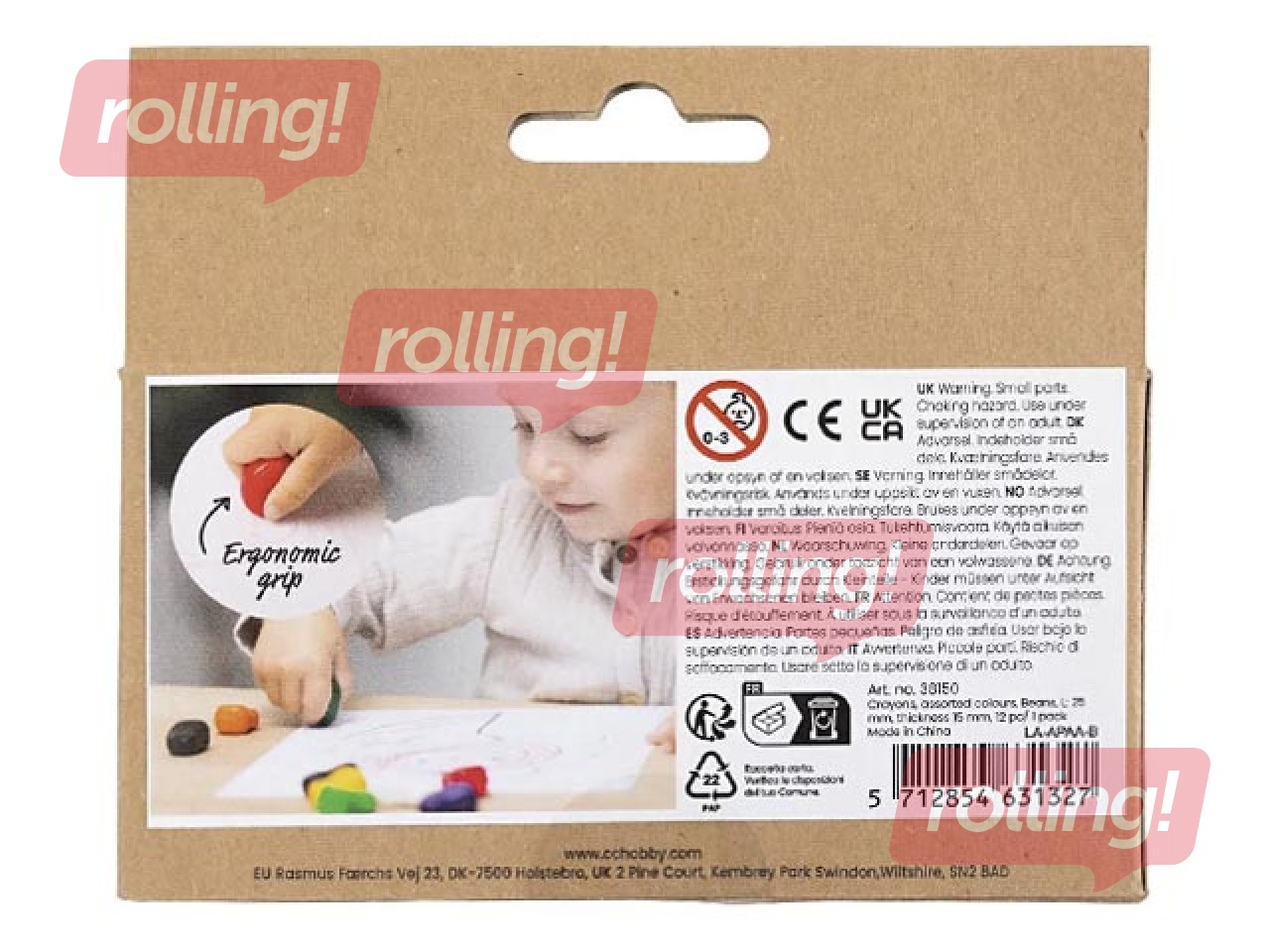 Soy/wax crayons, 12 pcs.