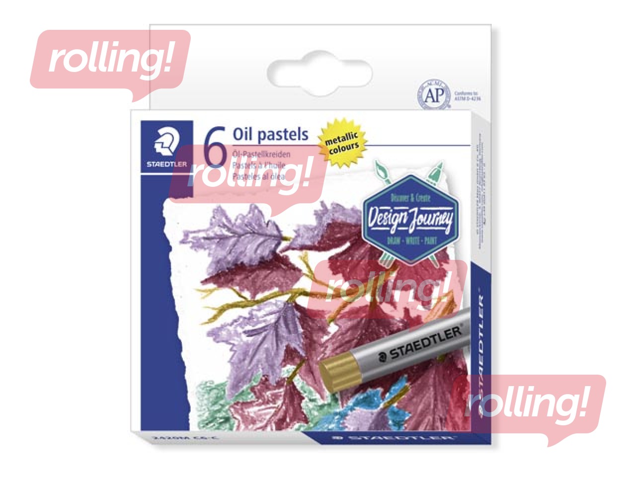 Eļļas krītiņi Oil Pastels Staedtler 2420M, 6 metāliskas krāsas